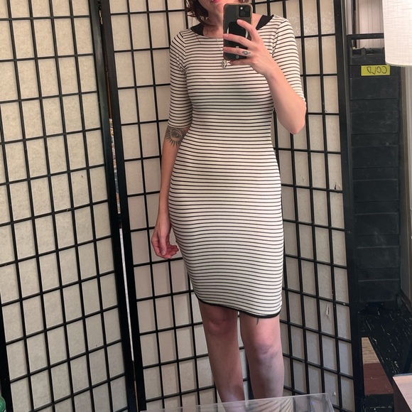 Monteau Dresses & Skirts - Striped Bodycon Mini Dress by Monteau Los Angeles, 3/4 sleeves, size xs